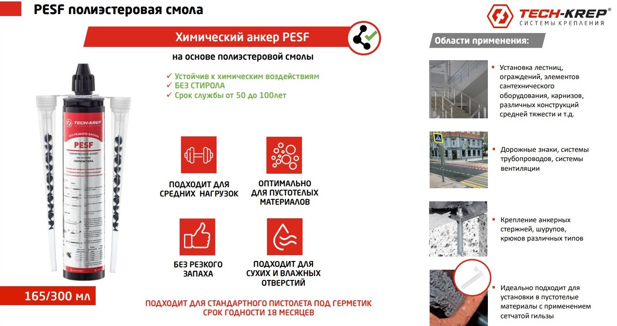 химические анкеры PESF химические анкеры PESF