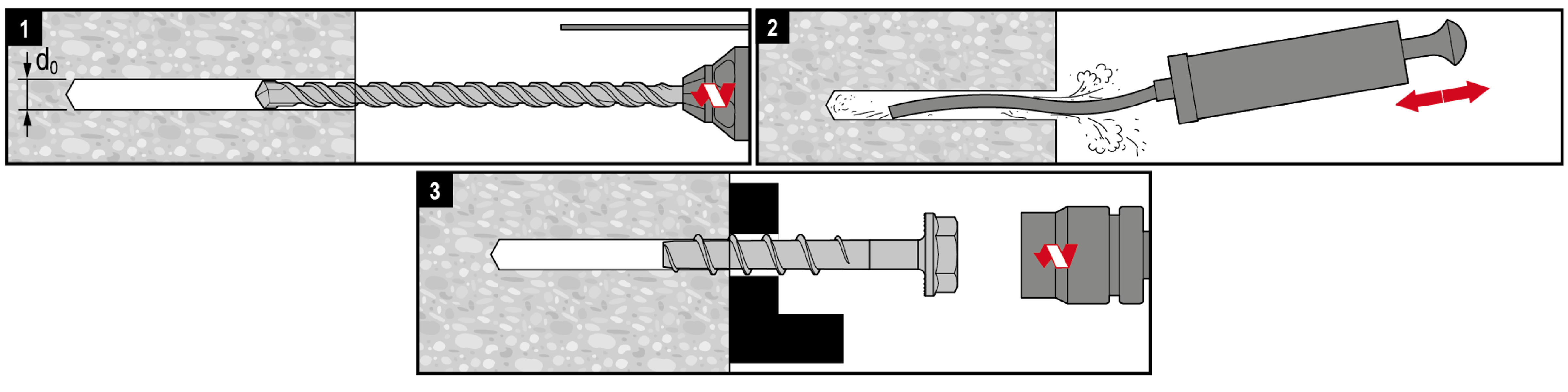 Схема установки анкер-шурупа Tech-KREP TSA R